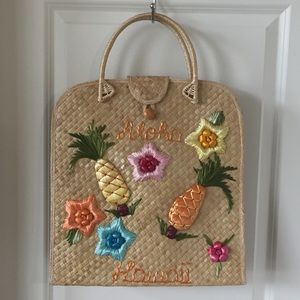 Vintage Hawaii Straw Beach Bag